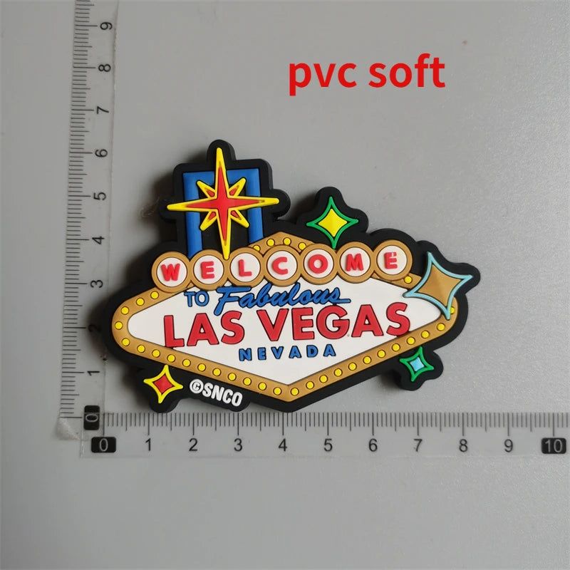USA Las Vegas Turntable Tourist Souvenirs fridge Magnet Refrigerator Stickers Decorative Collection Home Decor Hand Gifts - Grand Goldman