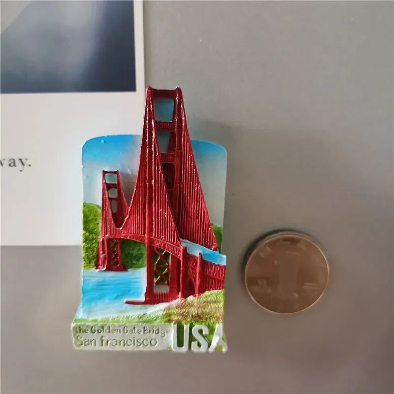 USA New Yourk Fridge Magnets Florida WonderWorks San Francisco Hawaii Tourism Souvenir Magnetic Refrigerator Magnets Gifts - Grand Goldman