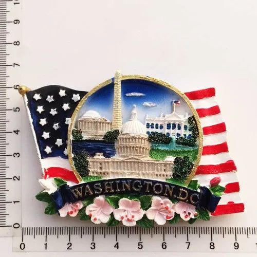 USA fridge magnets Washington D.C. cultural landscape tourist souvenirs hand-painted magnetic refrigerator sticker collection - Grand Goldman