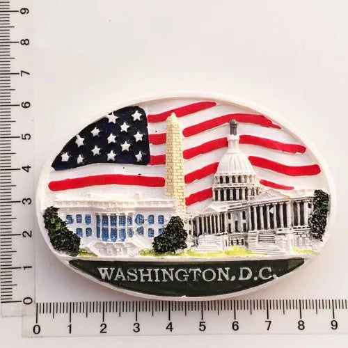 USA fridge magnets Washington D.C. cultural landscape tourist souvenirs hand-painted magnetic refrigerator sticker collection - Grand Goldman