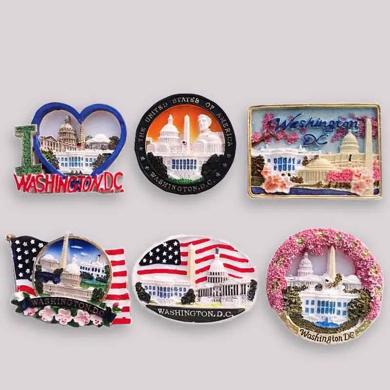 USA fridge magnets Washington D.C. cultural landscape tourist souvenirs hand-painted magnetic refrigerator sticker collection - Grand Goldman