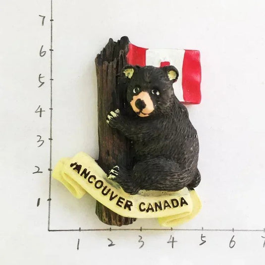 USA Alaska Bear Kawaii Fridge Magnets Tourism Souvenir British Canada Bear Refrigerator Magnetic Stickers Cute Magnet Decor Gift - Grand Goldman