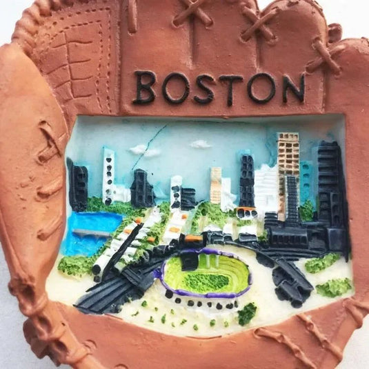 USA Fridge Magnet Boston Tourist Souvenirs 3d Baseball Gloves Magnetic Refrigerator Stickers Collection Gifts Home Decoration - Grand Goldman