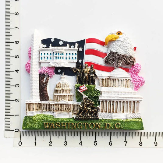 USA fridge magnets Washington D.C. cultural landscape tourist souvenirs hand-painted magnetic refrigerator sticker collection - Grand Goldman