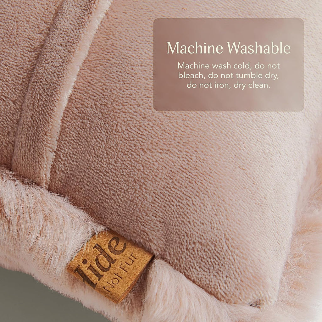 UnHide Squish Lumbar Pillow - Faux Fur Pillow - Extra Soft Throw Pillow - Rectangular Shaped, Polyester Fill - Machine Washable - Perfect for Living Room Or Bedroom - 10” x 18” - Rosy Baby - Grand Goldman