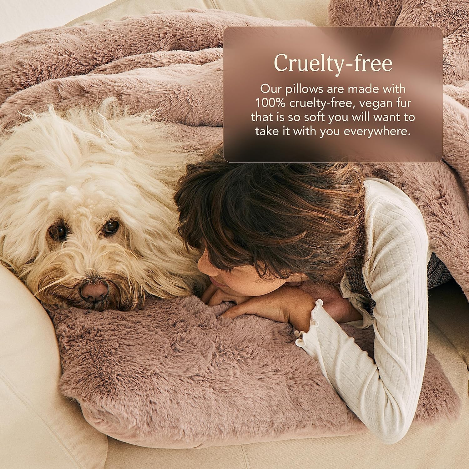 UnHide Squish Lumbar Pillow - Faux Fur Pillow - Extra Soft Throw Pillow - Rectangular Shaped, Polyester Fill - Machine Washable - Perfect for Living Room Or Bedroom - 10” x 18” - Rosy Baby - Grand Goldman