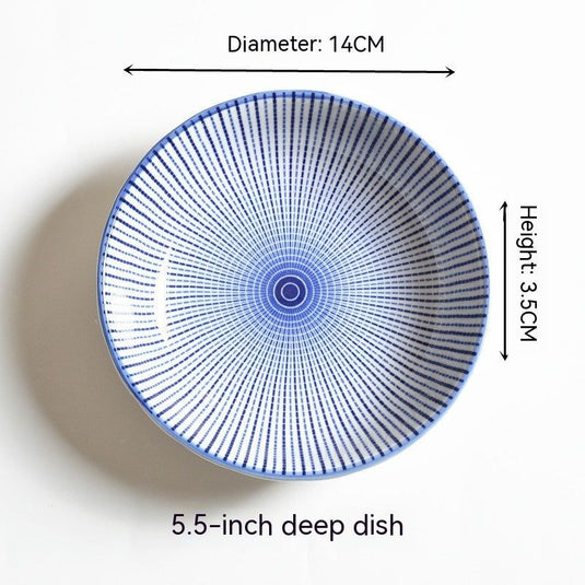 Underglaze Round Plate Ceramic Household Creative Seasoning Saucer Dish - Grand Goldman