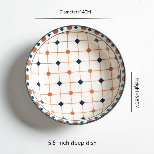 Underglaze Round Plate Ceramic Household Creative Seasoning Saucer Dish - Grand Goldman