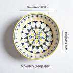 Underglaze Round Plate Ceramic Household Creative Seasoning Saucer Dish - Grand Goldman