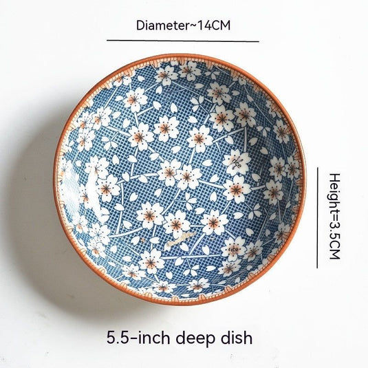 Underglaze Round Plate Ceramic Household Creative Seasoning Saucer Dish - Grand Goldman