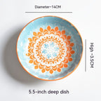 Underglaze Round Plate Ceramic Household Creative Seasoning Saucer Dish - Grand Goldman