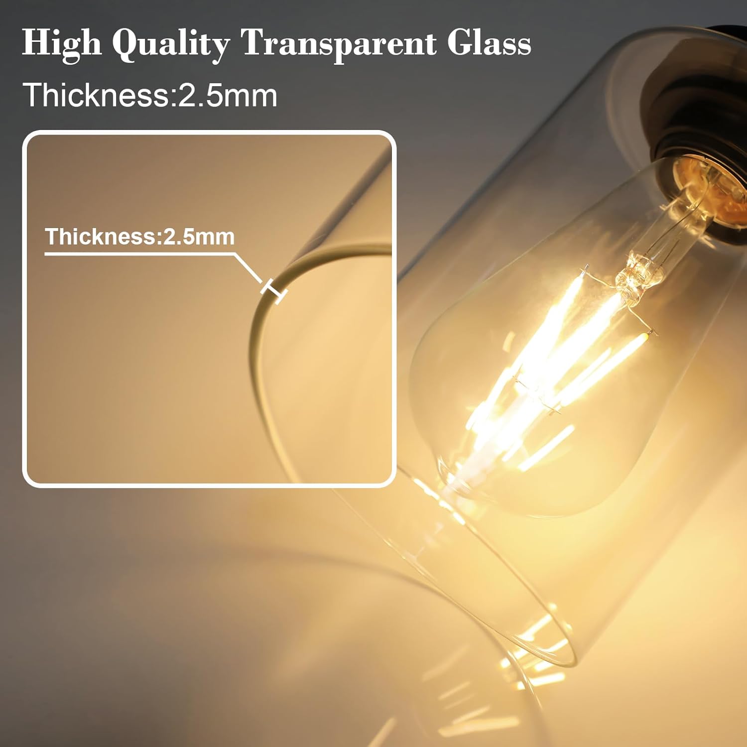 Unicozin Modern Bathroom Light Fixtures, 3 Light Vanity Lights, Black Wall Lamp with Clear Glass for Bathroom, Mirror, Living Room, Bedroom, Hallway, E26 Base - Grand Goldman