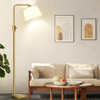 【Upgraded】 Dimmable Floor Lamp, 1000 Lumens LED Edison Bulb Included, Arc Floor Lamps for Living Room Modern Standing Lamp with Linen Shade, Tall Lamp for Bedroom Office Dining Room- Black - Grand Goldman