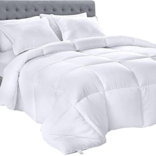 Utopia Bedding Down Alternative Comforter (Twin, White) - All Season Comforter - Plush Siliconized Fiberfill Duvet Insert - Box Stitched - Grand Goldman