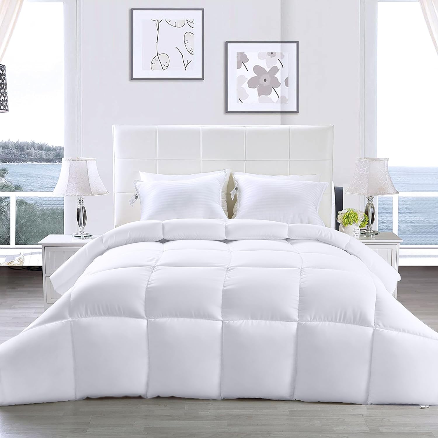 Utopia Bedding Down Alternative Comforter (Twin, White) - All Season Comforter - Plush Siliconized Fiberfill Duvet Insert - Box Stitched - Grand Goldman