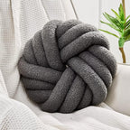 Uvvyui Knot Pillows, 14 Inch Decorative Throw Pillows Round Pillows Cushion, Soft Handmade Knotted Ball Pillow Plush Cushion Home Decor for Bed Couch Living Room (Ivory, 14 Inch) - Grand Goldman