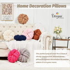 Uvvyui Knot Pillows, 14 Inch Decorative Throw Pillows Round Pillows Cushion, Soft Handmade Knotted Ball Pillow Plush Cushion Home Decor for Bed Couch Living Room (Ivory, 14 Inch) - Grand Goldman