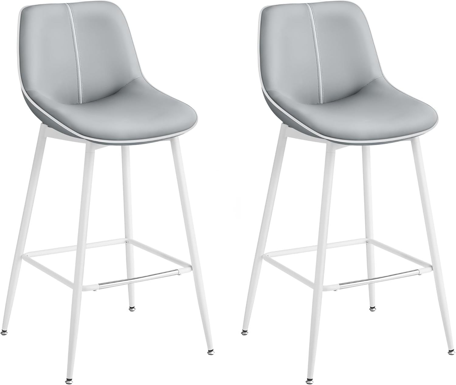 VASAGLE Bar Stools Set of 2, Counter Height Bar Stools with Back, Ergonomic Backrest, Synthetic Leather, Metal Legs, 24.4-Inch Tall Stools for Kitchen Island Home Bar, Caramel Brown ULBC088K01 - Grand Goldman