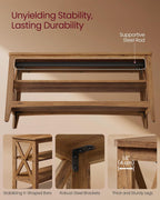 VASAGLE, Entryway Storage Bench, 2-Tier Shoe Rack, 11.8 x 39.4 x 18.9 Inches, Holds up to 600 lb, Farmhouse Style, for Living Room, Bedroom, Honey Brown ULSB153K41 - Grand Goldman