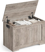 VASAGLE Storage Chest, 29.9 Inches Width Storage Bench, Entryway Bench with 2 Safety Hinges, Shoe Bench, Farmhouse Style, for Entryway, Bedroom, Living Room, Cloud White ULHS11WT - Grand Goldman