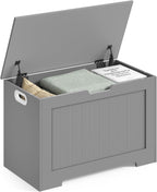 VASAGLE Storage Chest, 29.9 Inches Width Storage Bench, Entryway Bench with 2 Safety Hinges, Shoe Bench, Farmhouse Style, for Entryway, Bedroom, Living Room, Cloud White ULHS11WT - Grand Goldman
