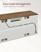 VASAGLE TV Stand for TVs up to 65 Inches, Farmhouse Entertainment Center with Sliding Barn Doors, TV Console Table for Living Room, Rustic White and Honey Brown ULTV324W73 - Grand Goldman