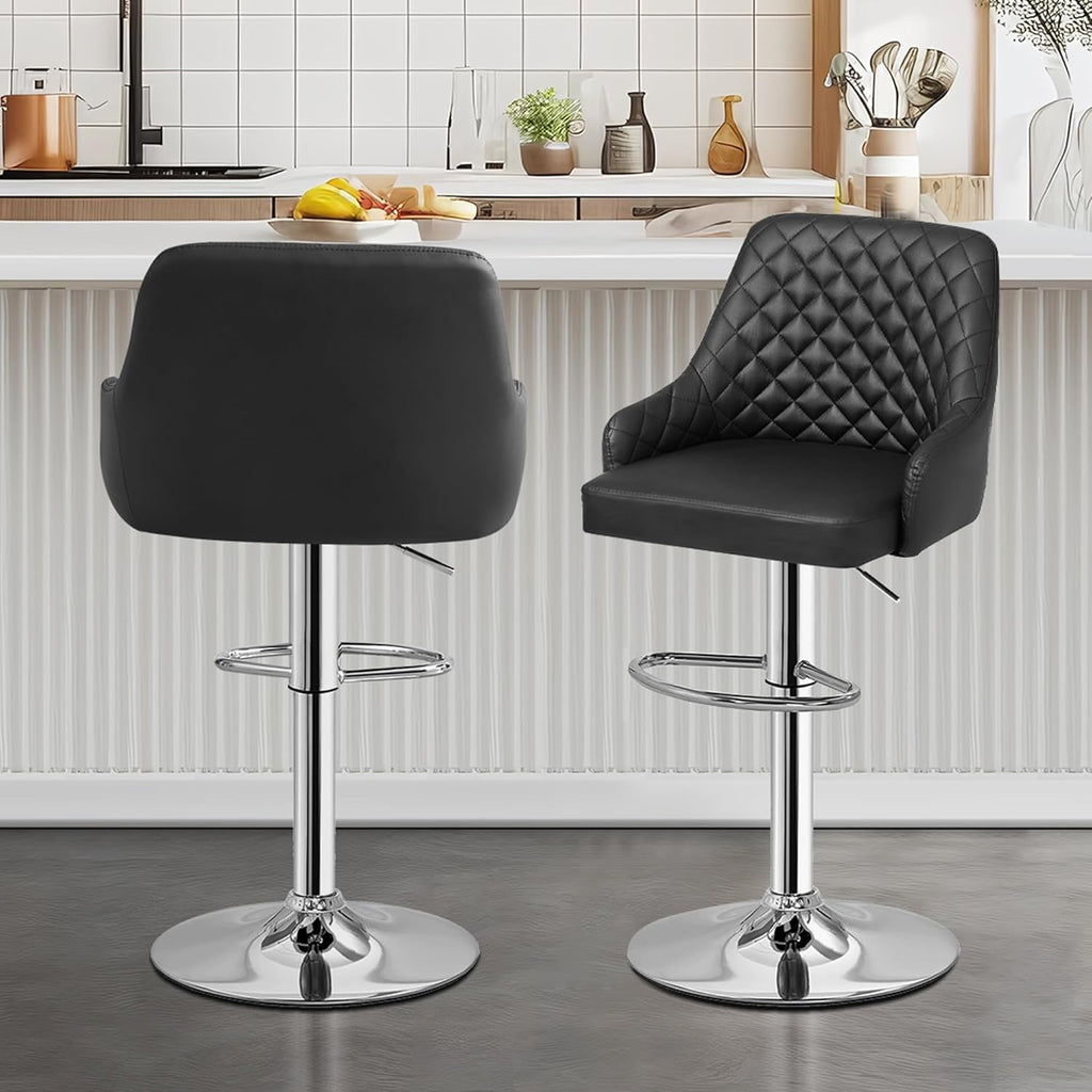 VECELO Adjustable Bar Stools Set of 2, Bar Height Stools for Kitchen Counter - Grand Goldman