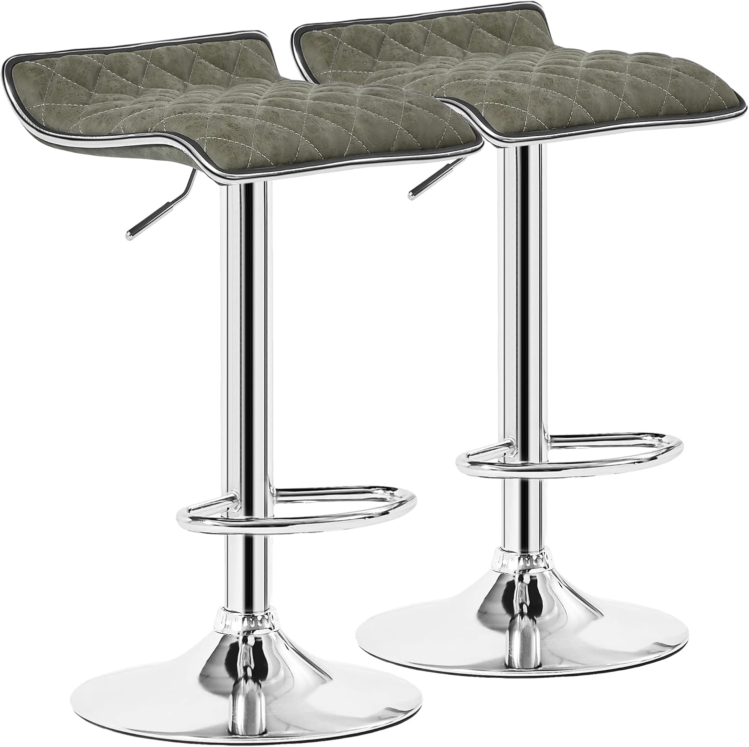 VECELO Adjustable Bar Stools Set of 2, Bar Height Stools for Kitchen Counter - Grand Goldman