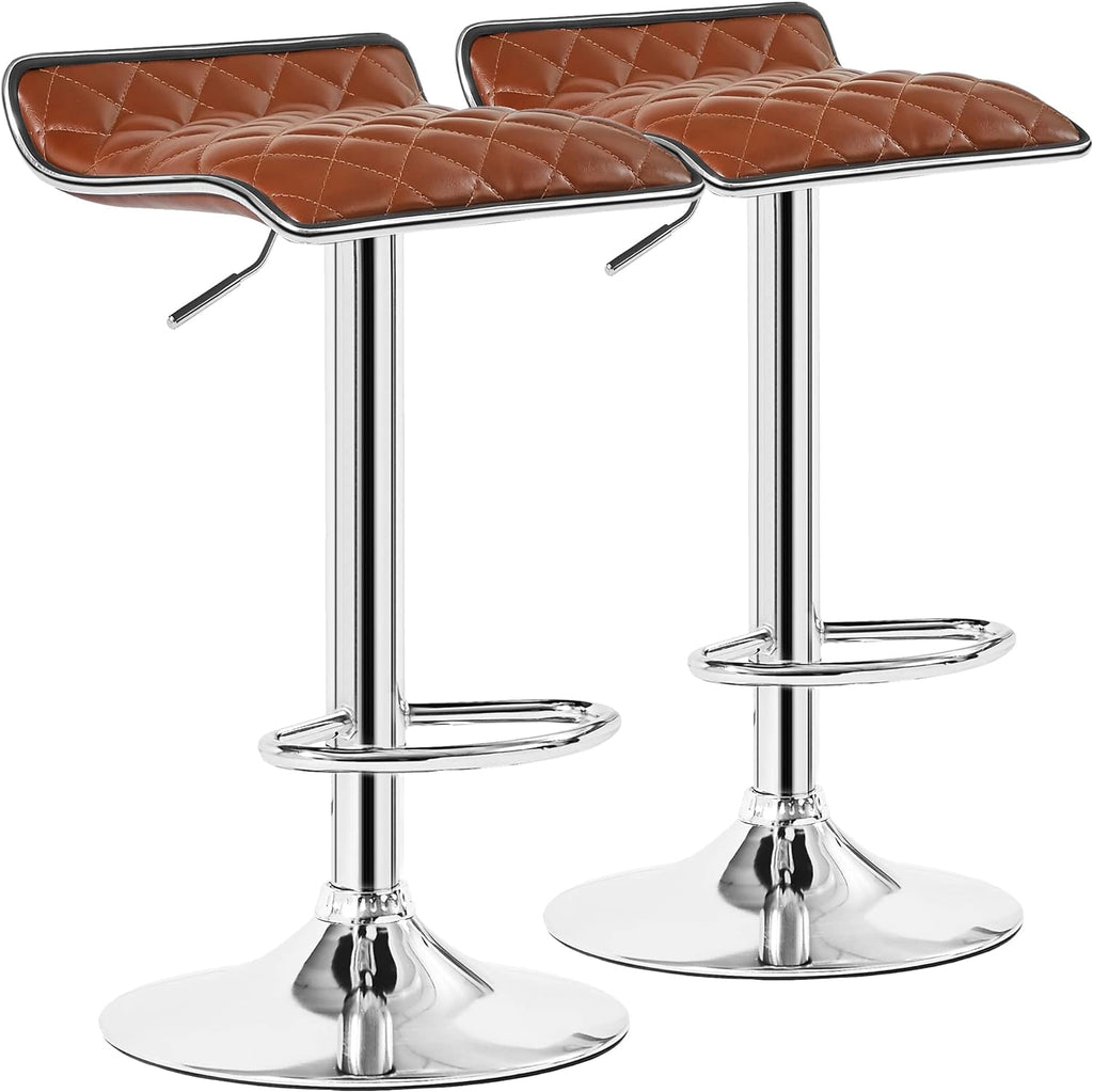 VECELO Adjustable Bar Stools Set of 2, Bar Height Stools for Kitchen Counter - Grand Goldman