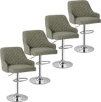 VECELO Bar Stools Set of 4, Adjustable Bar Stools with Back, Bar Height Stools for Kitchen Counter - Grand Goldman