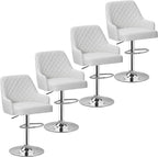 VECELO Bar Stools Set of 4, Adjustable Bar Stools with Back, Bar Height Stools for Kitchen Counter - Grand Goldman