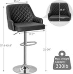 VECELO Bar Stools Set of 4, Adjustable Bar Stools with Back, Bar Height Stools for Kitchen Counter - Grand Goldman