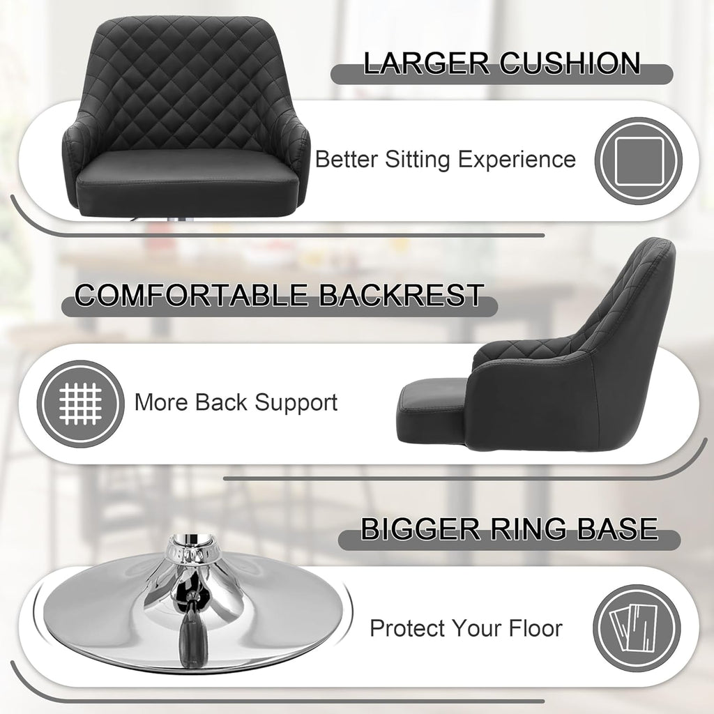 VECELO Bar Stools Set of 4, Adjustable Bar Stools with Back, Bar Height Stools for Kitchen Counter - Grand Goldman