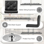 VECELO Bar Stools Set of 4, Modern PU Leather Adjustable Bar Stools with Back, 360° Swivel Bar Height Stools for Kitchen Counter Island, X-Large Size, 17.3" D x 16.5" W x 45" H, Black - Grand Goldman