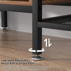 VECELO Industrial TV Stand for 65 Inch Television Cabinet 3-Tier Console with Open Storage Shelves, Entertainment Center Metal Frame for Living Room, Bedroom, 55 Inch, Dark Brown - Grand Goldman