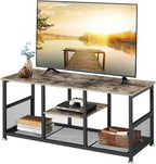 VECELO Industrial TV Stand for Televisions up to 70 Inch, 62" Entertainment Center with Open Storage Shelves for Living Room/Bedroom, 3 Tiers Media Console Table with Metal Frame, Brown, 62 Inches - Grand Goldman