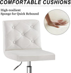 VECELO PU Leather Mid-Back Armless Desk Chair Adjustable Height 360° Rolling Swivel for Home Office Work - Grand Goldman