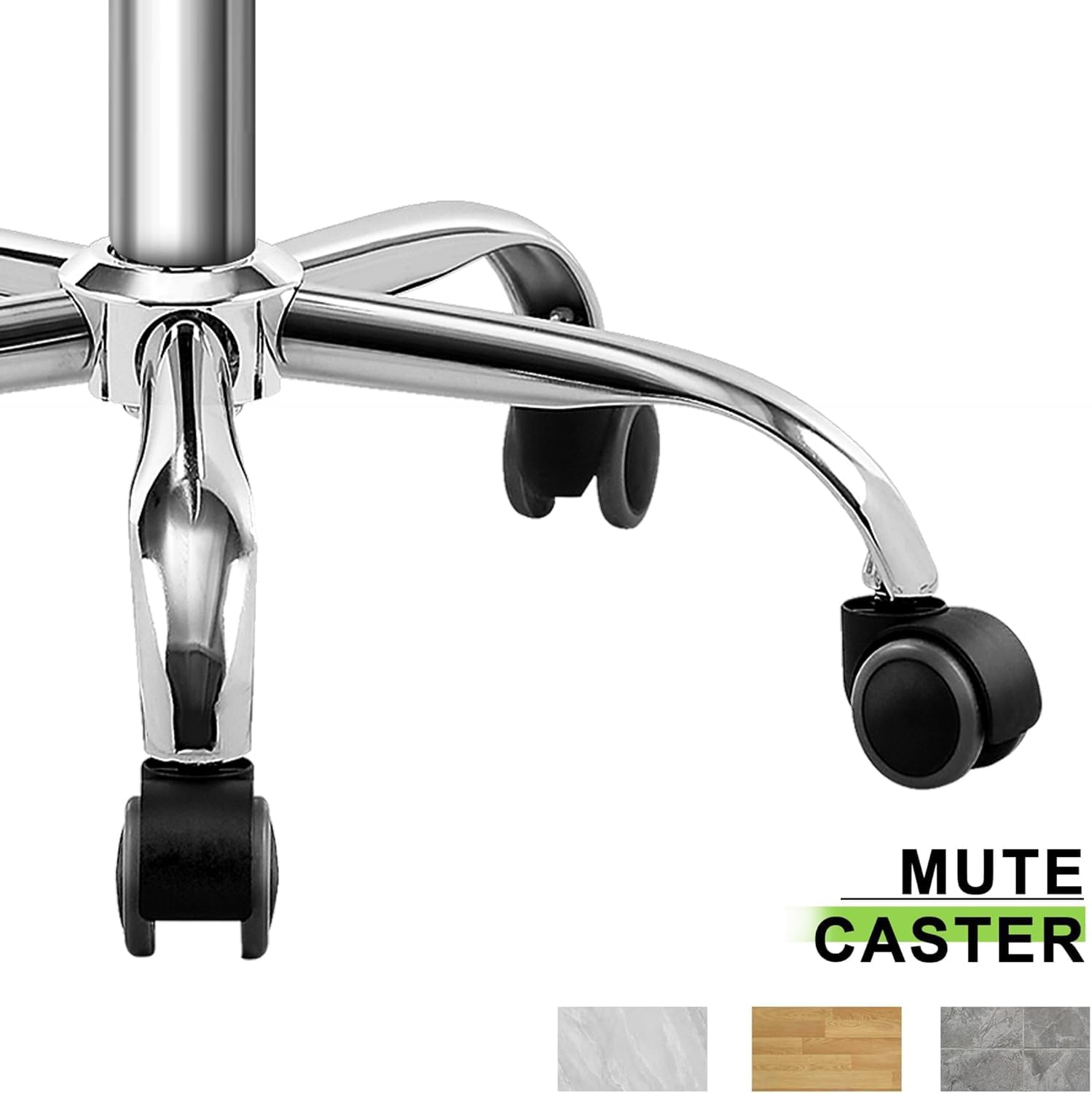 VECELO PU Leather Mid-Back Armless Desk Chair Adjustable Height 360° Rolling Swivel for Home Office Work - Grand Goldman