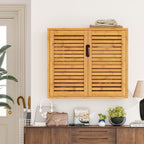 VIAGDO Wall Cabinet Bathroom Storage Cabinet Wall Mounted with Adjustable Shelves Inside, Double Door Medicine Cabinet, Utility Cabinet Organizer Over Toilet, Bamboo, 23.2''Lx8.3''Wx20.1''H - Grand Goldman