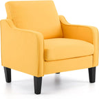 VINGLI Accent Chair for Living Room Chairs Light Brown Reading Chair for Bedroom Scooped Arm Chair Mid Century Modern Accent Chairs Upholstered Comfy Chair for Apartment, Waiting Room - Grand Goldman