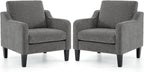 VINGLI Accent Chair for Living Room Chairs Light Brown Reading Chair for Bedroom Scooped Arm Chair Mid Century Modern Accent Chairs Upholstered Comfy Chair for Apartment, Waiting Room - Grand Goldman