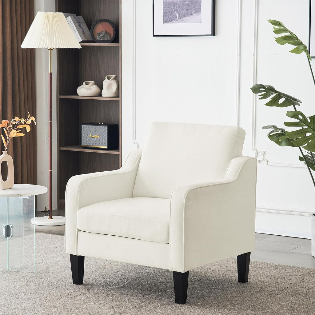 VINGLI Accent Chair for Living Room Chairs Light Brown Reading Chair for Bedroom Scooped Arm Chair Mid Century Modern Accent Chairs Upholstered Comfy Chair for Apartment, Waiting Room - Grand Goldman