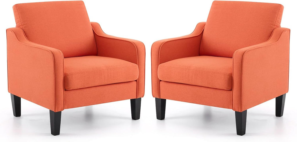 VINGLI Accent Chair for Living Room Chairs Light Brown Reading Chair for Bedroom Scooped Arm Chair Mid Century Modern Accent Chairs Upholstered Comfy Chair for Apartment, Waiting Room - Grand Goldman