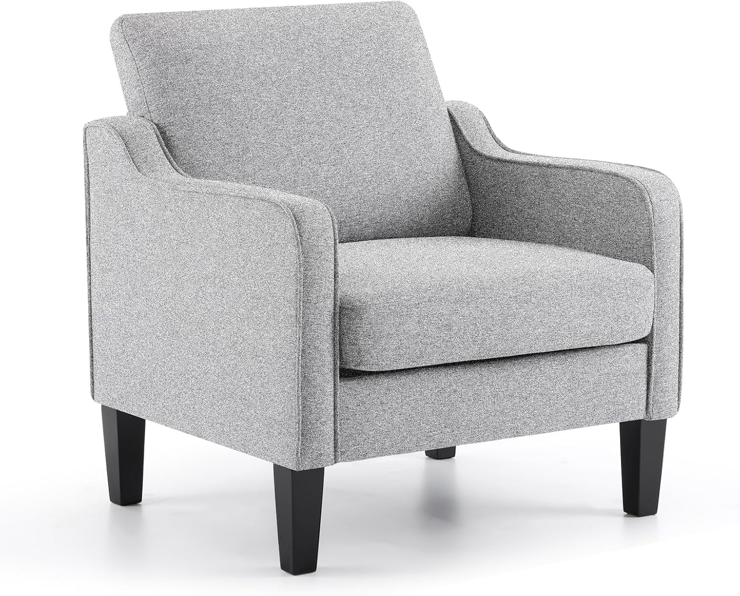 VINGLI Accent Chair for Living Room Chairs Light Brown Reading Chair for Bedroom Scooped Arm Chair Mid Century Modern Accent Chairs Upholstered Comfy Chair for Apartment, Waiting Room - Grand Goldman