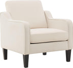 VINGLI Accent Chair for Living Room Chairs Light Brown Reading Chair for Bedroom Scooped Arm Chair Mid Century Modern Accent Chairs Upholstered Comfy Chair for Apartment, Waiting Room - Grand Goldman