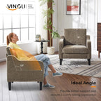VINGLI Accent Chair for Living Room Chairs Light Brown Reading Chair for Bedroom Scooped Arm Chair Mid Century Modern Accent Chairs Upholstered Comfy Chair for Apartment, Waiting Room - Grand Goldman