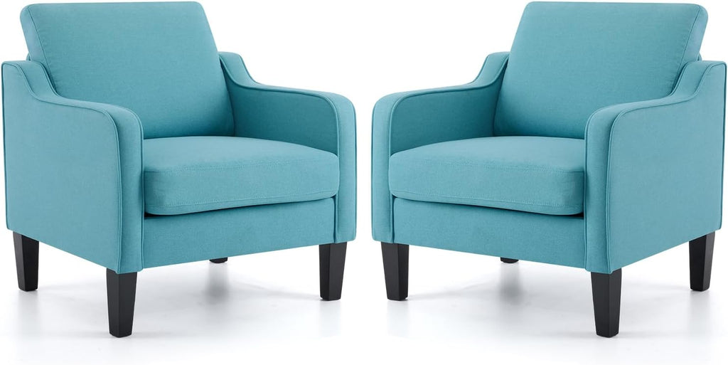 VINGLI Accent Chairs for Living Room Chairs Reading Chair Mid Century Modern Chair Soft Chenille Sofa Chair Upholstered Arm Chair Comfy Chair Side Chair (Light Grey Chenille) - Grand Goldman