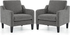 VINGLI Accent Chairs for Living Room Chairs Reading Chair Mid Century Modern Chair Soft Chenille Sofa Chair Upholstered Arm Chair Comfy Chair Side Chair (Light Grey Chenille) - Grand Goldman