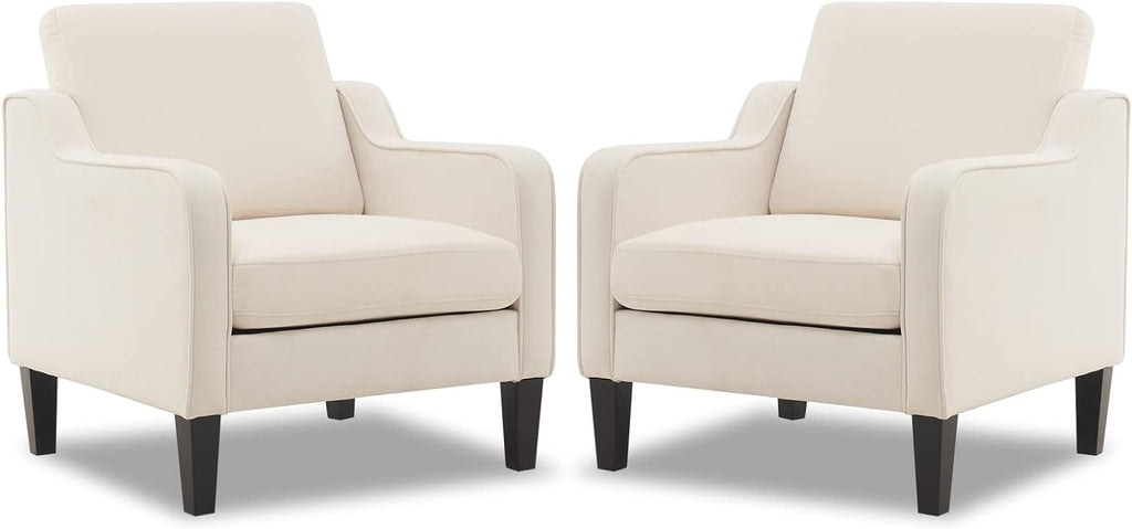 VINGLI Accent Chairs for Living Room Chairs Reading Chair Mid Century Modern Chair Soft Chenille Sofa Chair Upholstered Arm Chair Comfy Chair Side Chair (Light Grey Chenille) - Grand Goldman