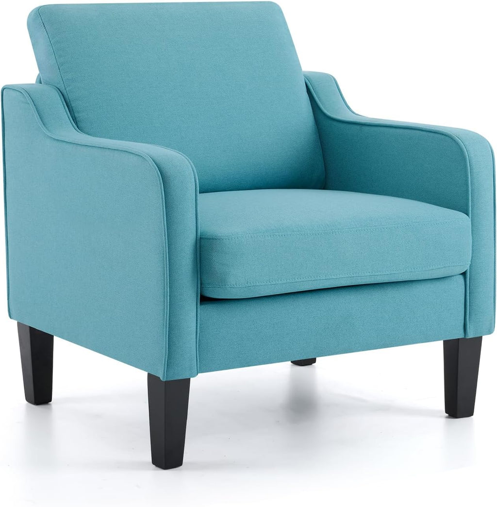 VINGLI Accent Chairs for Living Room Chairs Reading Chair Mid Century Modern Chair Soft Chenille Sofa Chair Upholstered Arm Chair Comfy Chair Side Chair (Light Grey Chenille) - Grand Goldman